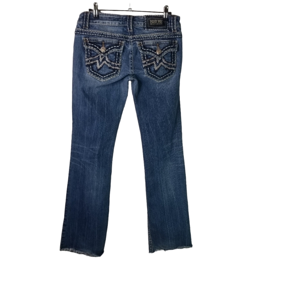 Miss Me Irene Boot cut Bling Button Flap jeans